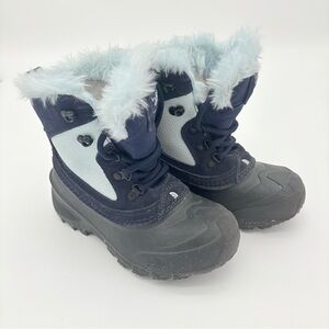 The North Face Shellista Extreme Navy Winter Boots with Faux Fur Trim Size 3 kid